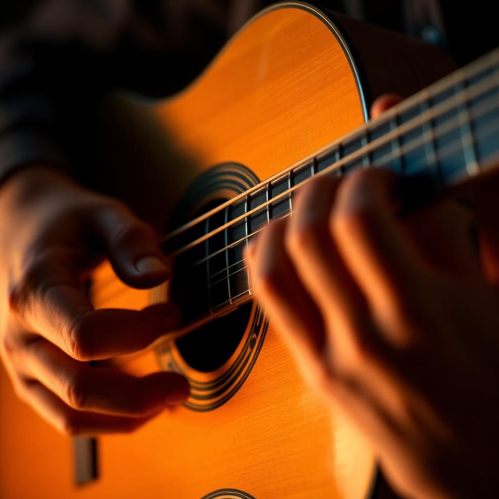 Person playing classical guitar
