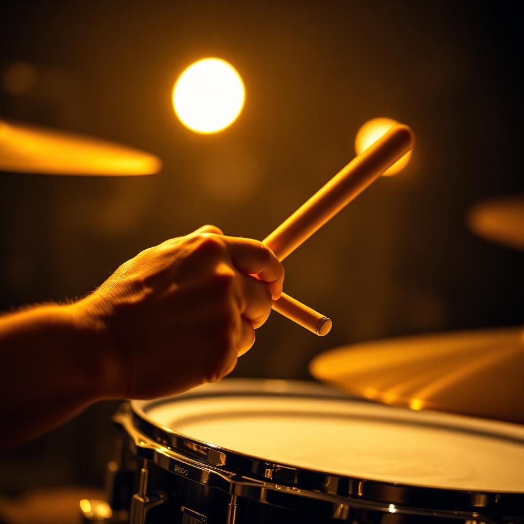 Person playing drum set
